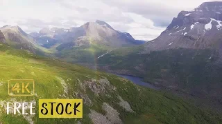 Mountain Landscape with a Rainbow [4K] | Free Drone Footage