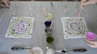 (610) Lessons with Marina ~ Flower dip for beginners ~ Acrylic pour painting