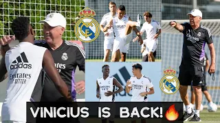 Vinicius Jr is Back!🔥 Vinicius Tobias IMPRESSED Ancelotti!✌Casemiro & Rodrygo join Today's Training