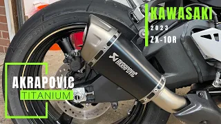 2023 ZX10R Akrapovic Titanium Slip On Exhaust