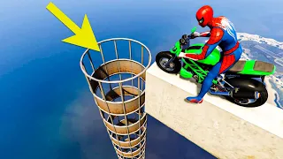 Spider-man ki Khatarnak Stunt Race - Spiderman Motorcycles with Shark Pipe Stunt