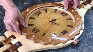 Beautiful Wall Clock Inspired By Wristwatches // Professional Woodworking