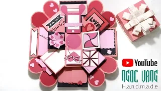 LOVE BOX Pink Pastel Tutorial - (Explosion Box Tutorial) - NGOC VANG