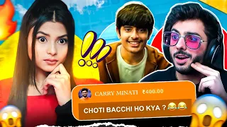 TOTAL GAMING AGAIN SUPERCHAT ME😍CARRYMINATI ROSTED ME😝| REACT ON TRIGGERED Ft.@TotalGaming093