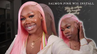 I WENT PINK?! | OQHAIR SALMON COLORED WIG INSTALL