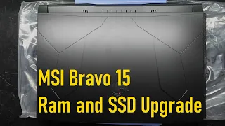MSI Bravo 15 SSD and Ram upgrade / Inspection