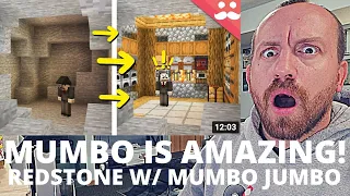 WATCHING Mumbo Jumbo For The FIRST TIME! (I made a Transforming Cave Base in Minecraft)