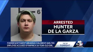 Former northwest Arkansas children's shelter employee accused of raping a 10-year-old girl.