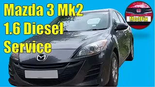 Mazda 3 Mk2 1.6 Diesel Service - Oil and Filter. Air Filter. Pollen Filter