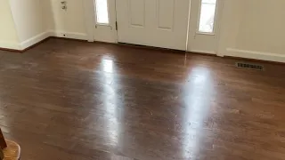 Removing wax build up from hardwood floors,they came out amazing!