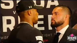 MENTAL WARFARE! ANTHONY JOSHUA & JOSEPH PARKER INTENSE STAREDOWN & FACE OFF