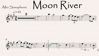 Moon River Alto Saxophone Play along Sheet Music