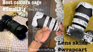 Sony ZV-E10 SmallRig cage/grip unboxing and quick setup | Skin wrap for tamron 17-70 lens | wrapcart