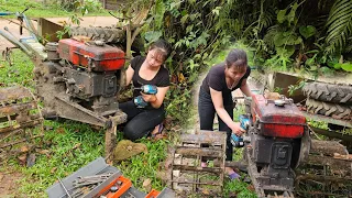 Genius girl Repairing diesel tractors, Repair recovery - Turn old into new