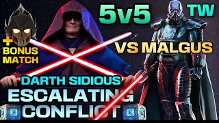 [5v5] SIDIOUS + DATACRON vs MALGUS & BANE vs R9 LORD VADER - SWGOH