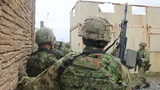 Soldiers with the 1st Amphibious Rapid Deployment Regiment,  conduct an urban combat exercise