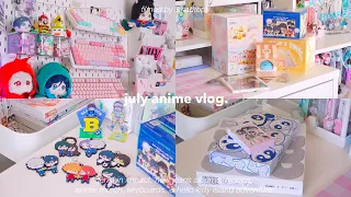 july anime vlog | gaming, manga, keyboards, new jeans albums, & anime merch unboxing