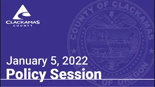 Policy Session-January 5, 2020