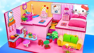 How To Build Hello Kitty House With Rainbow Stairs from Polymer Clay ❤️ Amazing Idea From Cardboard