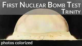 First Nuclear Bomb test Trinity colorized photos