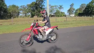 CRF300l launch's, drivebys and idle with blackwidow exhaust.