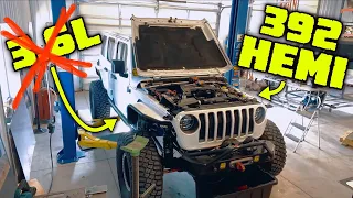 392 HEMI SWAP on a 3.6L Jeep Wrangler JLUR!