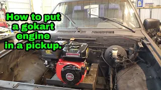 How to put a gokart engine in a vehicle. I show you how to put a predator 212 / 224 in a   truck.