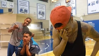 CHALLENGING AN NBA PLAYER GONE WRONG!! LOSER SHAVES THEIR HEAD!! 3 PT CONTEST VLOG