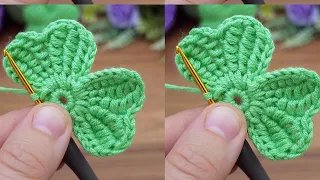 Wow Amazing !!!Tunisian crochet clover model keychain making #crochet #knitting