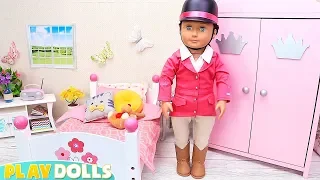 Doll Dress up for Horse Riding Lesson | PLAY DOLLS morning routine schedule