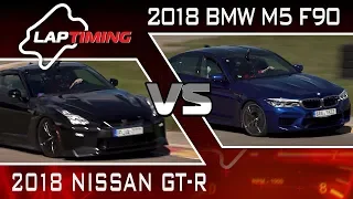Veszélyben az abszolút.  BMW M5 F90 vs. Nissan GT-R 2018 (LapTiming ep. 49)