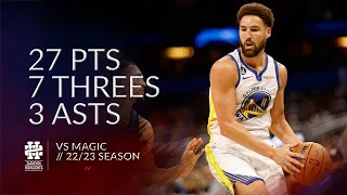 Klay Thompson 27 pts 7 threes 3 asts vs Magic 22/23 season