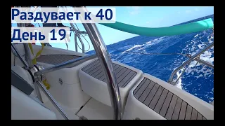 Ветер больше 40 узлов, волна 3-4 метра | Трансатлантика день 19