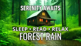 Sleep Read Relax | Relaxing Rain Sound & Wood Cabin in Forest | Rain Soundscape