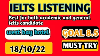west bay hotel - details of job || ielts listening practice test || with answer script | Latest 2022