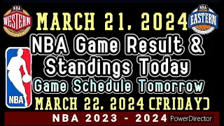 NBA Standings & Game Result Today | March 20, 2024 #nba #standings #games #results #schedule