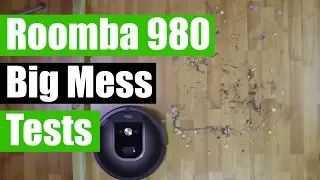 iRobot Roomba 980 - Robot Vacuum Big Mess Tests - Carpet / Hard Floor