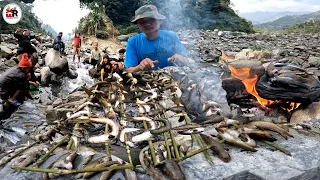 Fishing 🐠🐟 in Mountain River Making Dry Fish Asala, Buduna, Kabre & Seti, Fishing Cooking & Eating