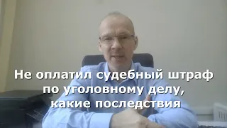 Иж Адвокат Пастухов. Не оплатил судебный штраф по уголовному делу, какие последствия.