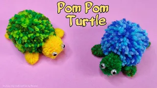DIY woolen craft Pom Pom Turtle 🐢 || woolen crafts animals || yarn animals