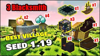 Best Village Seed 1.19 Pocket edition & bedrock | Stronghold | Outpost | Mention | shipwreck