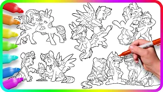 Coloring Pages MY LITTLE PONY - Gen 4 vs Gen 5 / How to color My Little Pony. Easy Drawing Tutorial