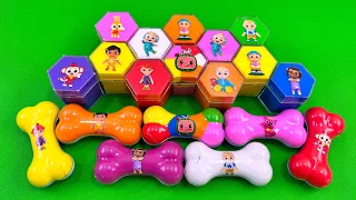 Hunting Pinkfong with CLAY in Hexagon Shapes, Bone,... Coloring! Satisfying ASMR Videos