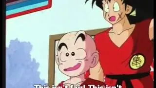 Chi Chi Kisses Goku as Krillin Freaks Out