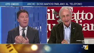 Intercettazioni, scontro tra Travaglio e Bocchino: "Io canto la stessa musica, tu no!"