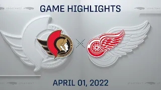 NHL Highlights | Senators vs. Red Wings - Apr. 1, 2022