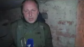 Оригинальное видео для выпуска новостей на Первом канале про обстрел в Донецке , 3 октября 2014