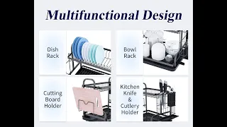 Kitsure Dish Drying Rack -Multifunctional Dish Rack Rustproof Kitchen Dish Drying Rack