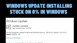 How to Fix Windows Update Installing Stuck on 0% in Windows
