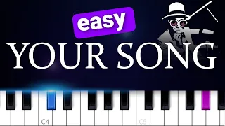 Elton John - Your Song  EASY slow PIANO TUTORIAL